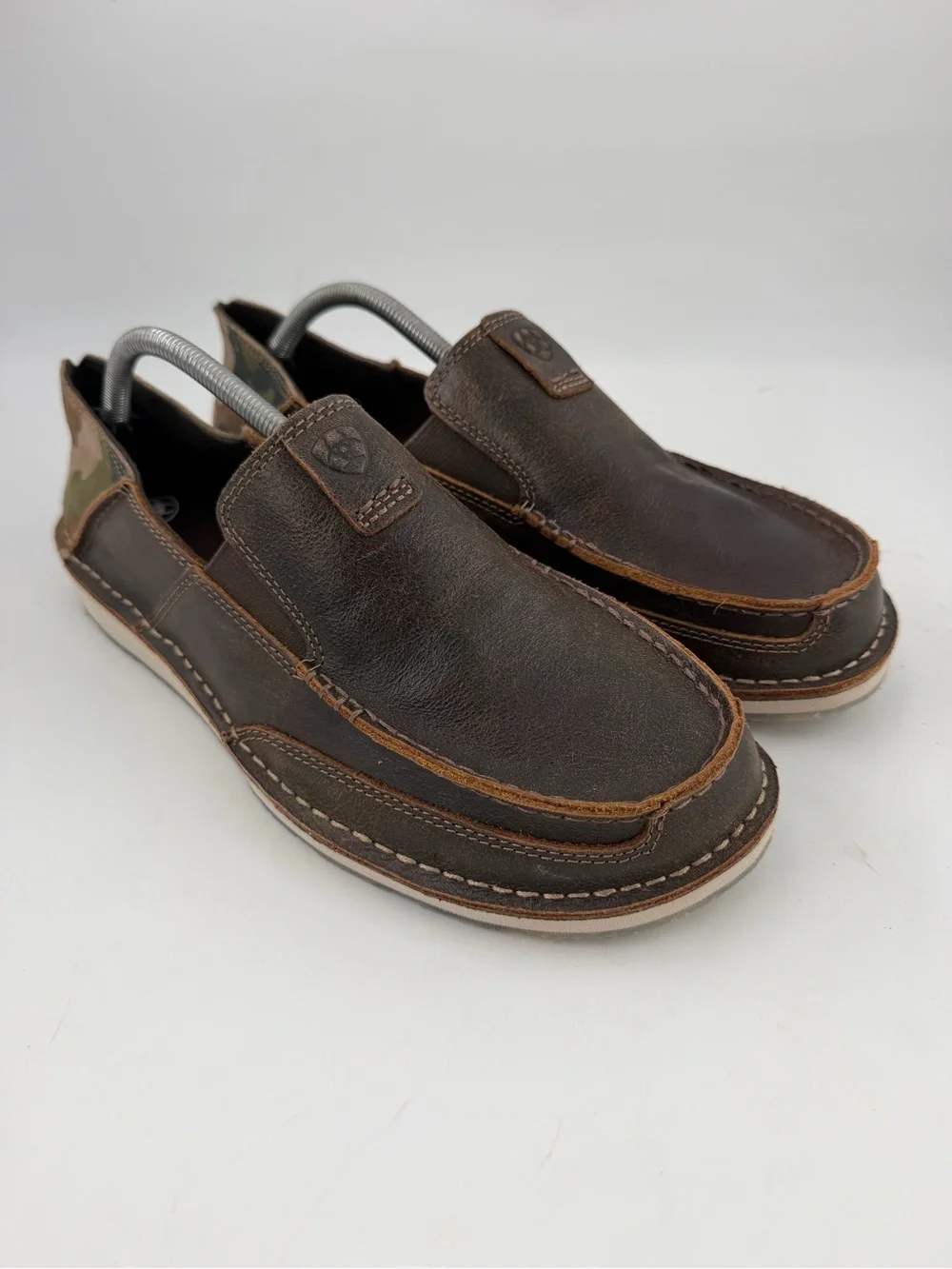 NEW! Ariat Men’s Cruiser Boat -SZ 11.5 D- Brown/Camo Slip-On Shoes Loafers
